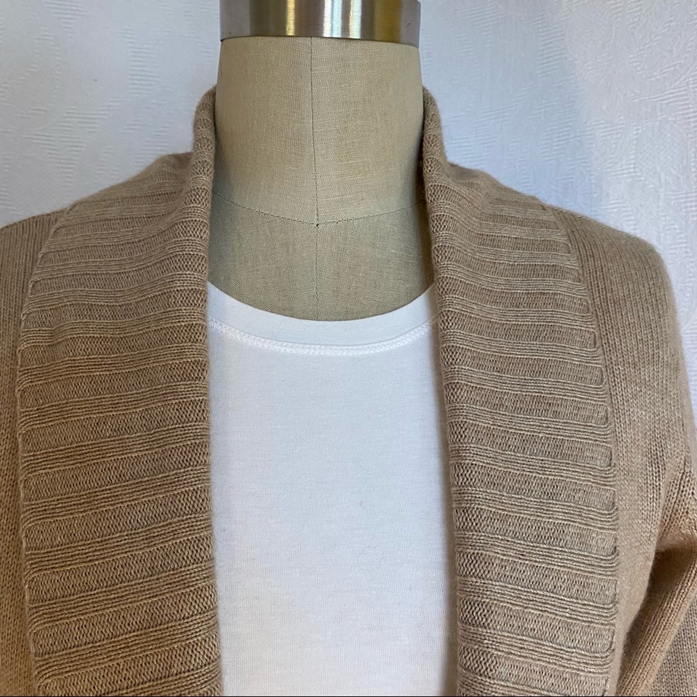 Silk/cashmere S/M oatmeal melange cardigan - Picture 7 of 7
